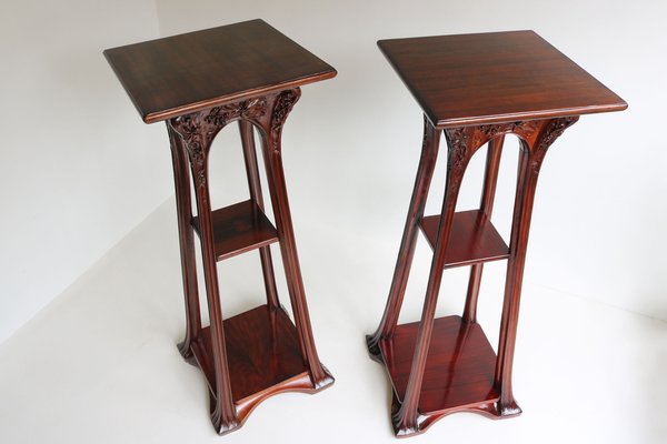 Art Nouveau French Plant Stand Pedestals by Louis Majorelle, 1907, Set of 2-WIP-1729979