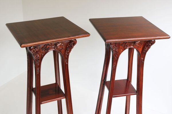 Art Nouveau French Plant Stand Pedestals by Louis Majorelle, 1907, Set of 2-WIP-1729979