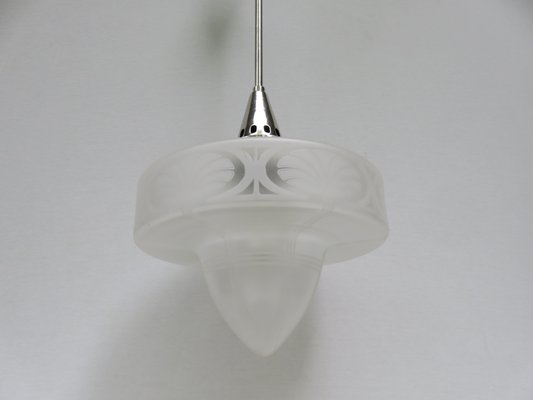 Art Nouveau Frosted Glass Ceiling Lamp-EY-1010187