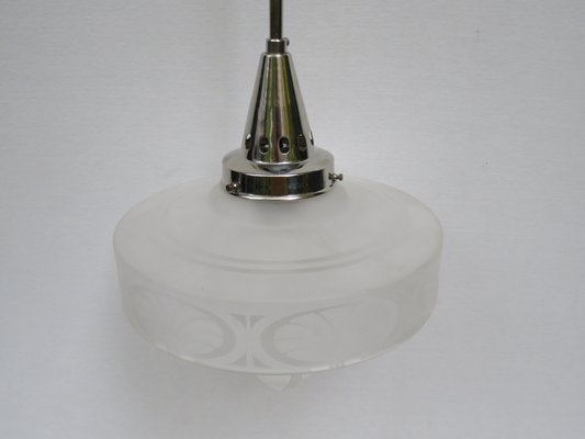 Art Nouveau Frosted Glass Ceiling Lamp-EY-1010187