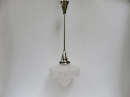 Art Nouveau Frosted Glass Ceiling Lamp-EY-1010187