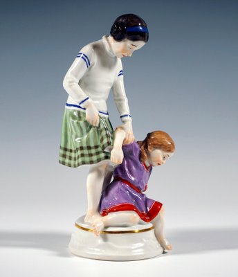 Art Nouveau Girls Figurine Group attributed to A. Koenig for Meissen, Germany, 1940s-EMT-1791113