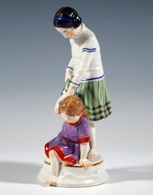 Art Nouveau Girls Figurine Group attributed to A. Koenig for Meissen, Germany, 1940s-EMT-1791113