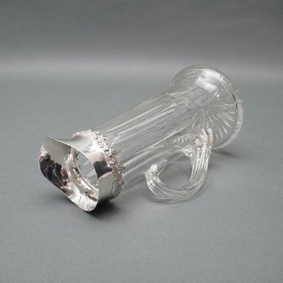 Art Nouveau Glass Carafe with Sterling Silver Mount-RST-1231171