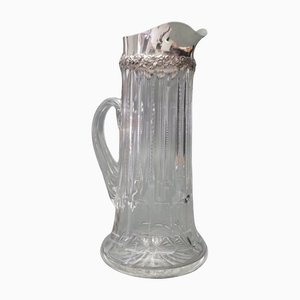 Art Nouveau Glass Carafe with Sterling Silver Mount-RST-1231171