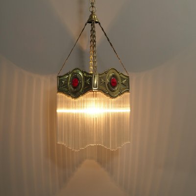 Art Nouveau Glass Rod Hanging Light, 1890s-KDB-1804105