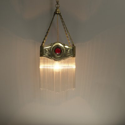 Art Nouveau Glass Rod Hanging Light, 1890s-KDB-1804105