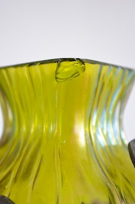 Art Nouveau Glass Vase with Bronze Mount-OV-1076107