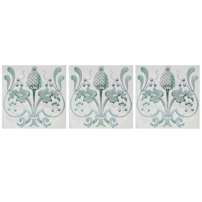 Art Nouveau Glazed Tiles, Belgium, 1920s, Set of 16-VDW-950179