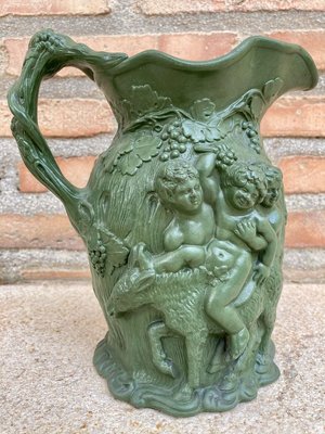 Art Nouveau Green Glossy Glazed Ceramic Vase, 1920s-NOU-803903