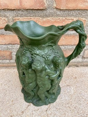 Art Nouveau Green Glossy Glazed Ceramic Vase, 1920s-NOU-803903