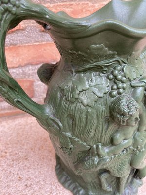 Art Nouveau Green Glossy Glazed Ceramic Vase, 1920s-NOU-803903