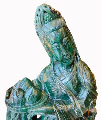 Art Nouveau Guan-Yin in Jadeite Stone-UQL-1298515