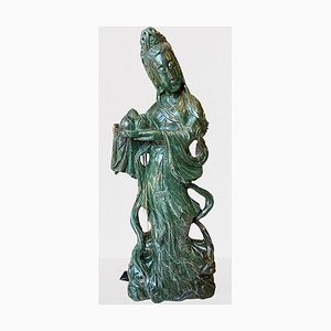 Art Nouveau Guan-Yin in Jadeite Stone-UQL-1298515