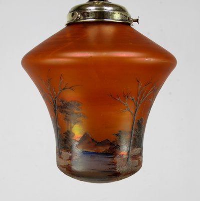 Art Nouveau Hand-Decorated & Kiln-Enameled Lamp-NE-992516