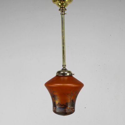 Art Nouveau Hand-Decorated & Kiln-Enameled Lamp-NE-992516