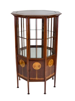 Art Nouveau Hexagonal Vitrine, 1900s-CXC-1154021