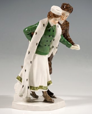 Art Nouveau Ice-Skater Figurine attributed to Alfred Koenig, Germany, 1910s-EMT-1784675