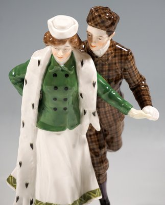 Art Nouveau Ice-Skater Figurine attributed to Alfred Koenig, Germany, 1910s-EMT-1784675