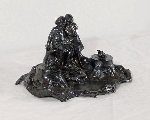 Art Nouveau Inkwell in Pewter, 1900-RVK-1166239