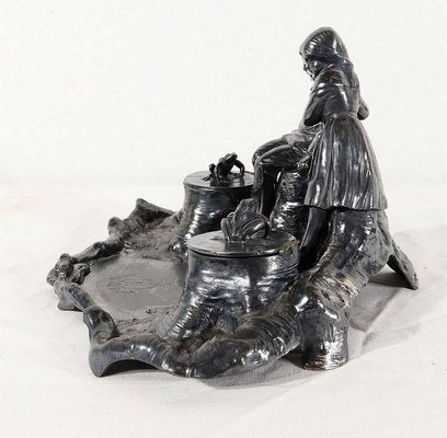 Art Nouveau Inkwell in Pewter, 1900-RVK-1166239