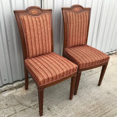 Art Nouveau Inlaid Chairs, 1920s, Set of 2-WQQ-1250456