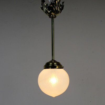 Art Nouveau Iridescent Glass Ceiling Lamp-NE-1188126