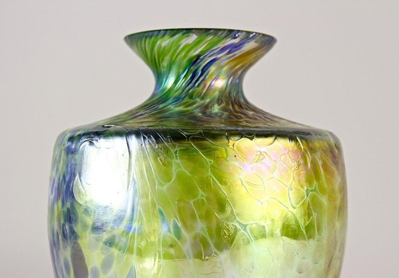 Art Nouveau Iridescent Glass Vase attributed to Fritz Heckert, Bohemia, 1905-TQA-1789553