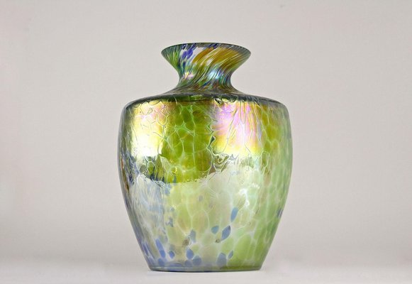 Art Nouveau Iridescent Glass Vase attributed to Fritz Heckert, Bohemia, 1905-TQA-1789553