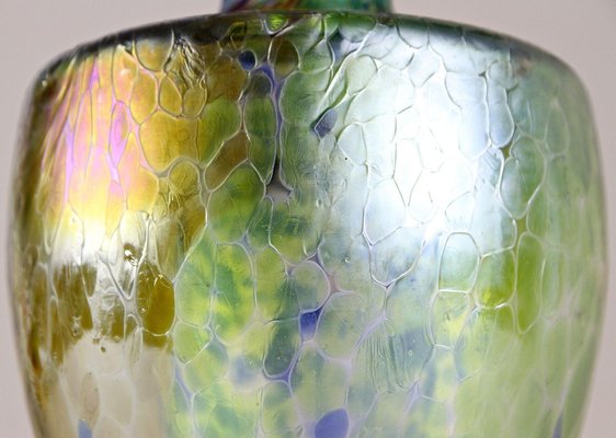 Art Nouveau Iridescent Glass Vase attributed to Fritz Heckert, Bohemia, 1905-TQA-1789553