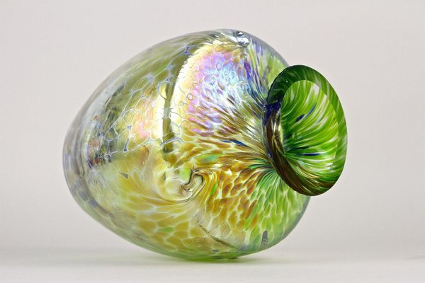 Art Nouveau Iridescent Glass Vase attributed to Fritz Heckert, Bohemia, 1905-TQA-1789553