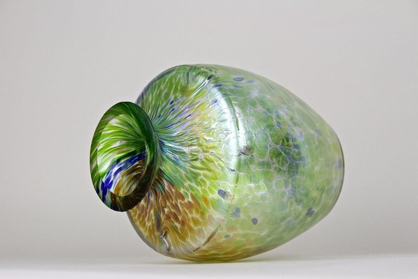 Art Nouveau Iridescent Glass Vase attributed to Fritz Heckert, Bohemia, 1905-TQA-1789553