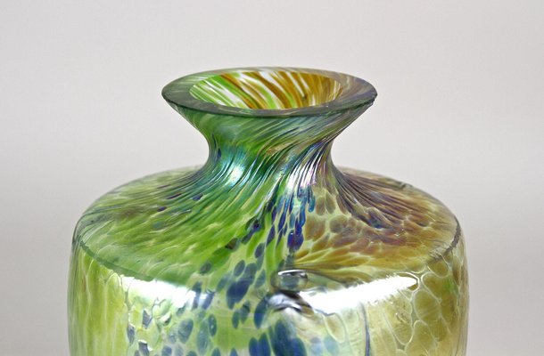 Art Nouveau Iridescent Glass Vase attributed to Fritz Heckert, Bohemia, 1905-TQA-1789553