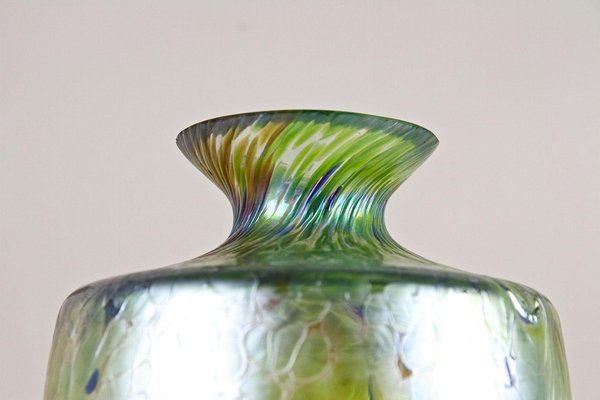 Art Nouveau Iridescent Glass Vase attributed to Fritz Heckert, Bohemia, 1905-TQA-1789553