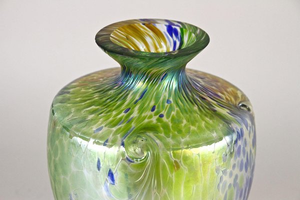 Art Nouveau Iridescent Glass Vase attributed to Fritz Heckert, Bohemia, 1905-TQA-1789553