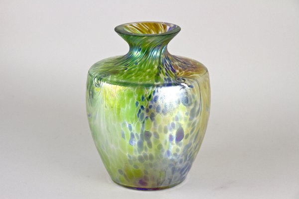 Art Nouveau Iridescent Glass Vase attributed to Fritz Heckert, Bohemia, 1905-TQA-1789553