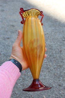 Art Nouveau Italian Blown Murano Glass Vase, 1920s-EH-627519