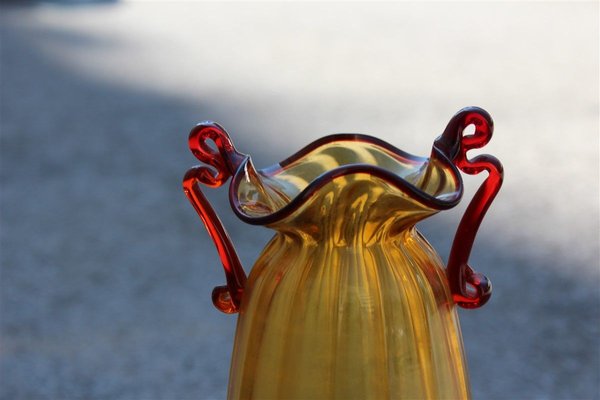 Art Nouveau Italian Blown Murano Glass Vase, 1920s-EH-627519