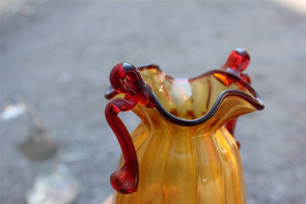 Art Nouveau Italian Blown Murano Glass Vase, 1920s-EH-627519