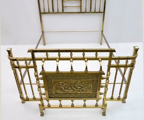 Art Nouveau Italian Double Bed Brass, 1900s-FER-1141842