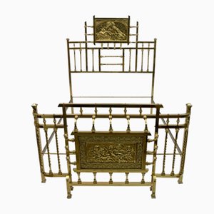 Art Nouveau Italian Double Bed Brass, 1900s-FER-1141842