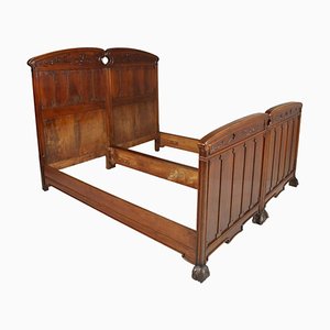 Art Nouveau Italian Walnut Beds from Cadorin, Set of 2-NJV-730469