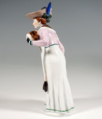 Art Nouveau Lady with Muff Figurine attributed to Konrad Hentschel for Meissen, 1906-EMT-1812077