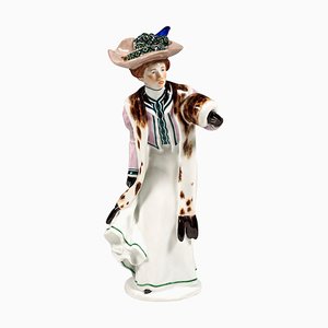 Art Nouveau Lady with Muff Figurine attributed to Konrad Hentschel for Meissen, 1906-EMT-1812077