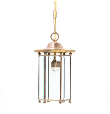 Art Nouveau Lantern in Brass with Glass, 1900s-MY-1229121