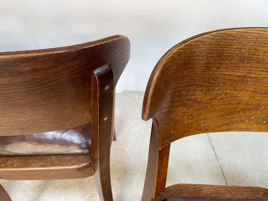 Art Nouveau Leather Dining Chairs by Richard Riemerschmid for Deutsche Werkstätten Hellerau, 1920s, Set of 4-JP-1332445