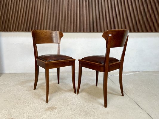 Art Nouveau Leather Dining Chairs by Richard Riemerschmid for Deutsche Werkstätten Hellerau, 1920s, Set of 4-JP-1332445