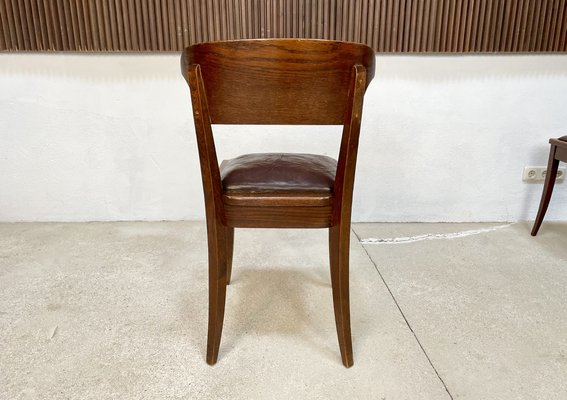 Art Nouveau Leather Dining Chairs by Richard Riemerschmid for Deutsche Werkstätten Hellerau, 1920s, Set of 4-JP-1332445