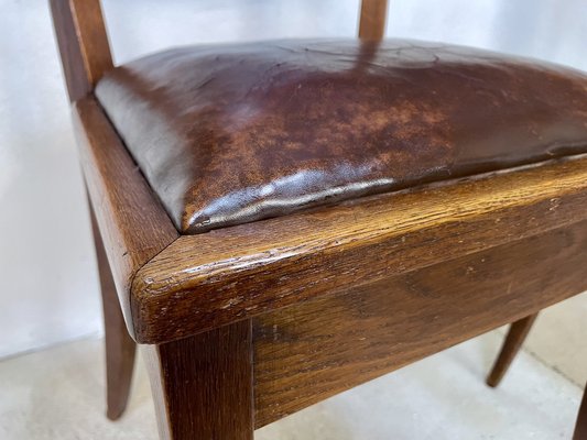 Art Nouveau Leather Dining Chairs by Richard Riemerschmid for Deutsche Werkstätten Hellerau, 1920s, Set of 4-JP-1332445