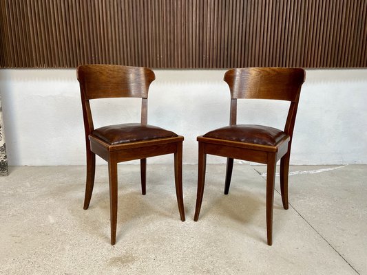 Art Nouveau Leather Dining Chairs by Richard Riemerschmid for Deutsche Werkstätten Hellerau, 1920s, Set of 4-JP-1332445